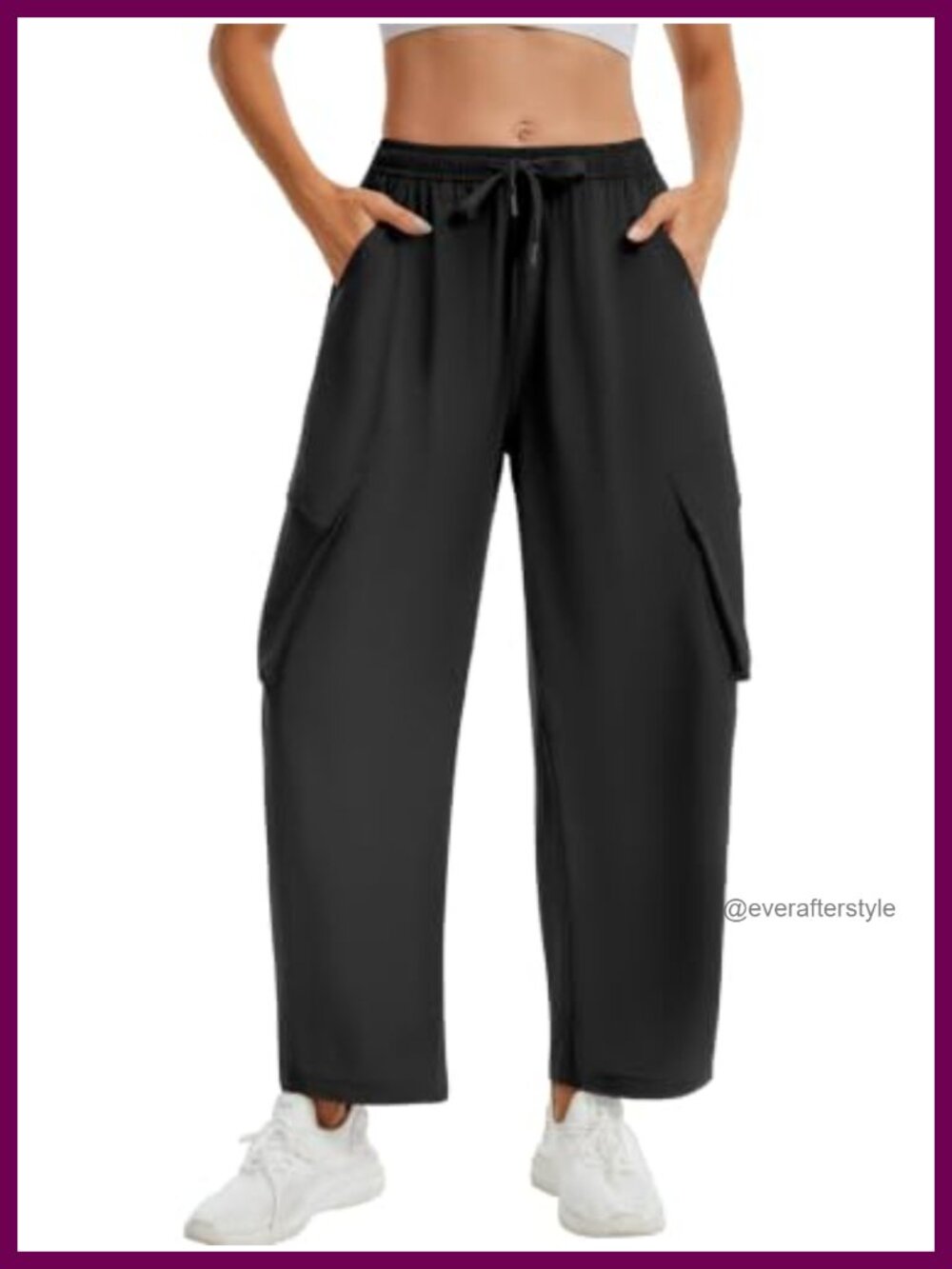 Women's Lightweight Cargo Hiking Pants Barrel Wide Leg Quick Dry